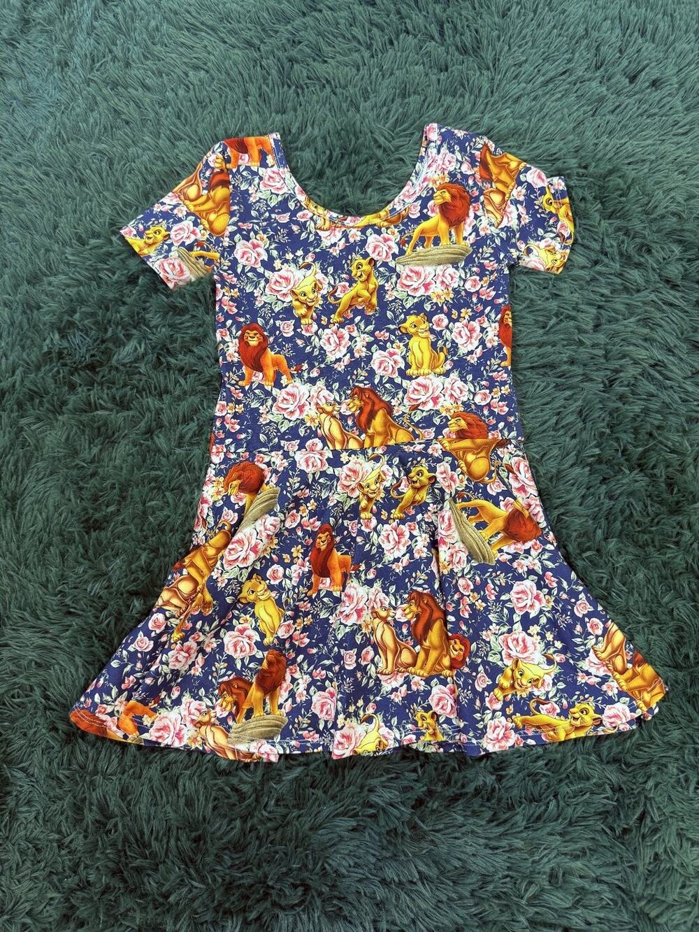 Girls WILD RICH KIDS Disney Lion King Floral Dress Size 11/12 A-Line Short